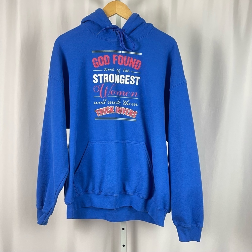 Gildan Heavy Blend XL Truck Driver Graphic Hoodie Sweatshirt Hooded Trucker